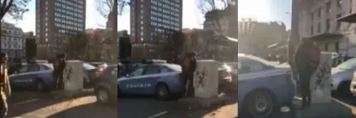 Milano, l'oltraggio in stazione: fa pipì sulla volante della polizia