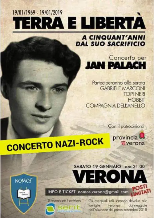 "Quello è rock nazista". Il concerto per Jan Palach nel mirino della sinistra