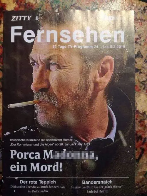 Clamorosa gaffe della rivista: annuncia Rocco Schiavone con una bestemmia