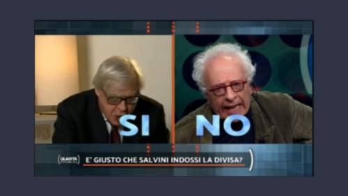 Salvini e le divise, è scontro tra Sgarbi e Mughini