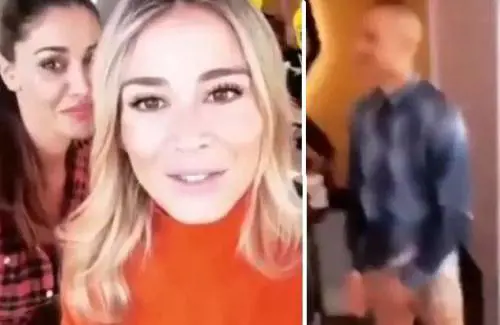 Belen e Diletta registrano un video. E alle loro spalle Daniele si cala le braghe e rimane in mutande