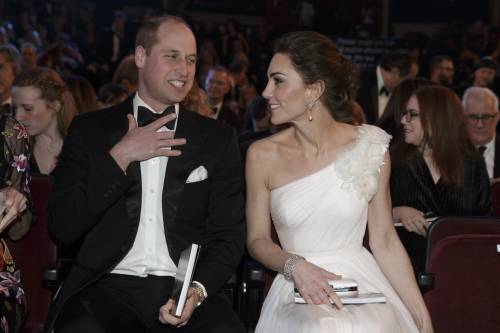 Kate Middleton in bianco ai Bafta 2019