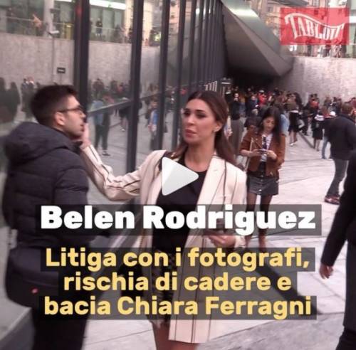 Belen sbrocca col paparazzo e gli dà un buffetto sulla guancia. Ma dal nervoso rischia di cadere a terra