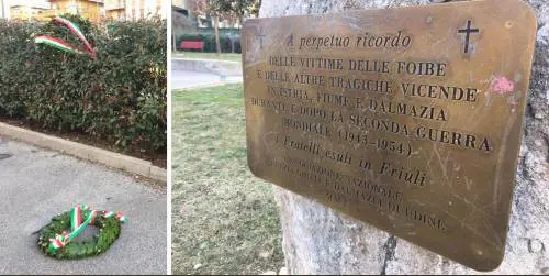 Sfregiata targa martiri delle foibe. Meloni: "Vigliacchi e miserabili"