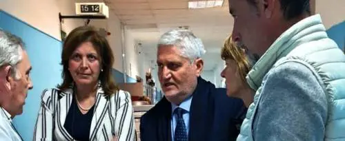 Margherita Rocca Ruvolo durante la visita ispettiva all'ospedale Cervello