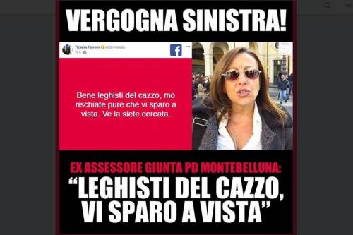 Il post choc dell'ex assessore di sinistra: "Leghisti del c... vi sparo a vista"