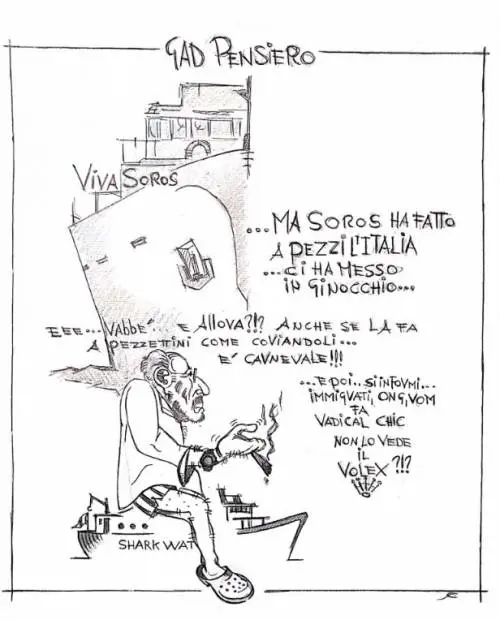 Ecco la vignetta del giorno: il "viva Soros" di Lerner