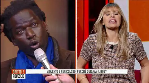 "Darei due calci in c...". Poi è scontro tv tra Mussolini e il senegalese