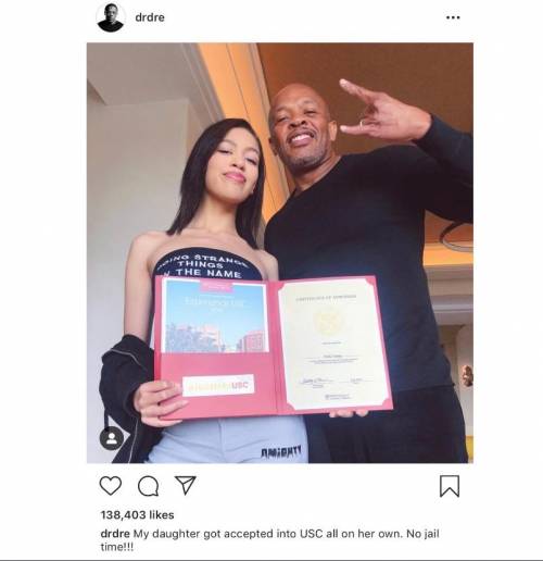 Dr Dre: "Mia figlia ammessa all'USC da sola" ma spunta una donazione milionaria