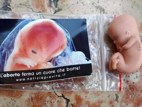 Congresso delle famiglie, all'ingresso distribuito un feto di plastica