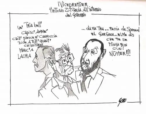 La vignetta del giorno - I vicepremier contro Tria