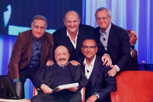 Scotti, Bonolis, Conti: i tre tenori della tv si raccontano da Maurizio Costanzo