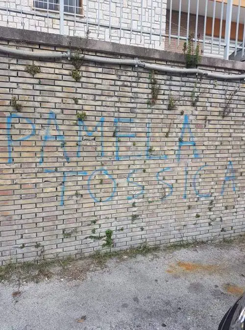 Scritta choc contro Pamela: "Tossica". La famiglia: "Va cancellata"