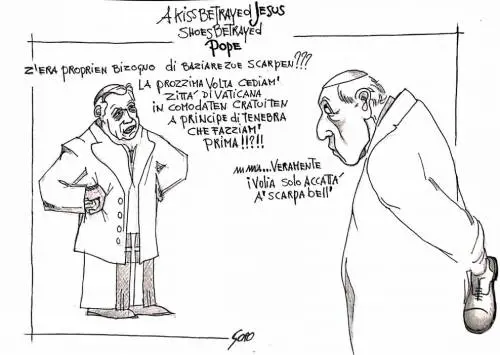 La vignetta del giorno: il Papa e il bacio ai piedi