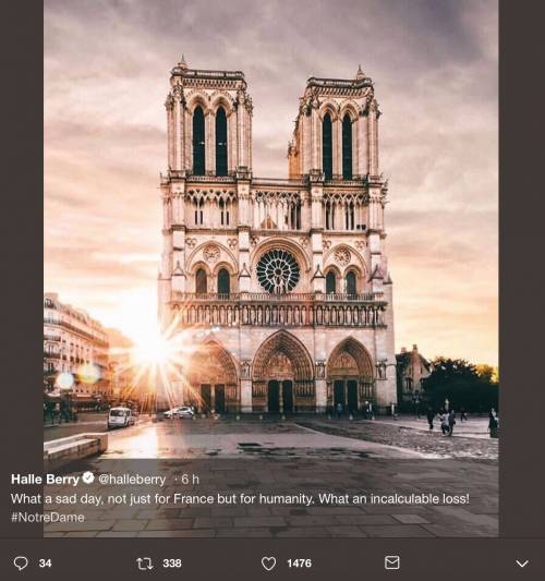 Notre Dame brucia, le reazioni vip: foto