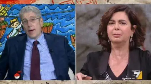 DiMartedì, Laura Boldrini attacca Giordano: "Con lui non voglio parlare"