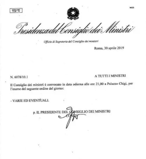 Cdm convocato solo per "varie ed eventuali". E scatta l'ironia sui social