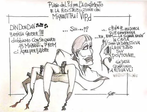 La vignetta del giorno: Gruber, sinistra e migranti