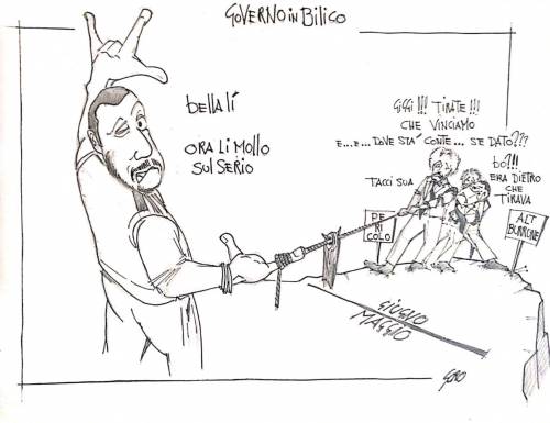 La vignetta del giorno: il governo è in bilico