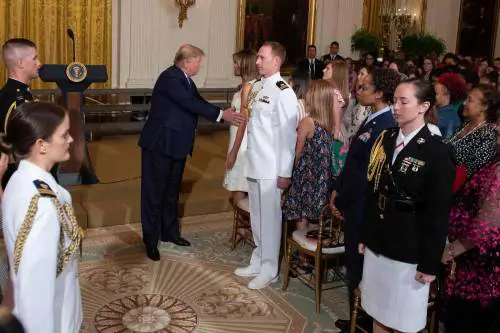 Trump e la first Lady Melania alla Celebration of Military Mothers alla Casa Bianca