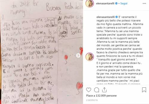 Elena Santarelli e la malattia del figlio: la lotta nella grafia