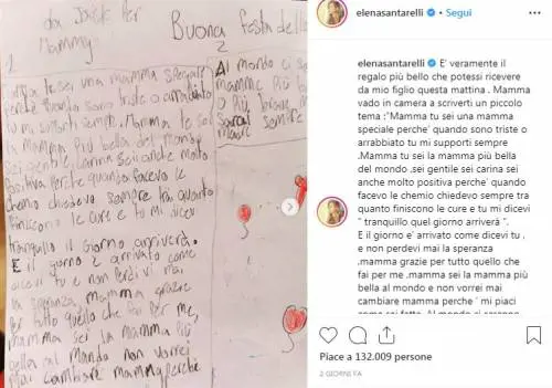 Elena Santarelli e la malattia del figlio: la lotta nella grafia