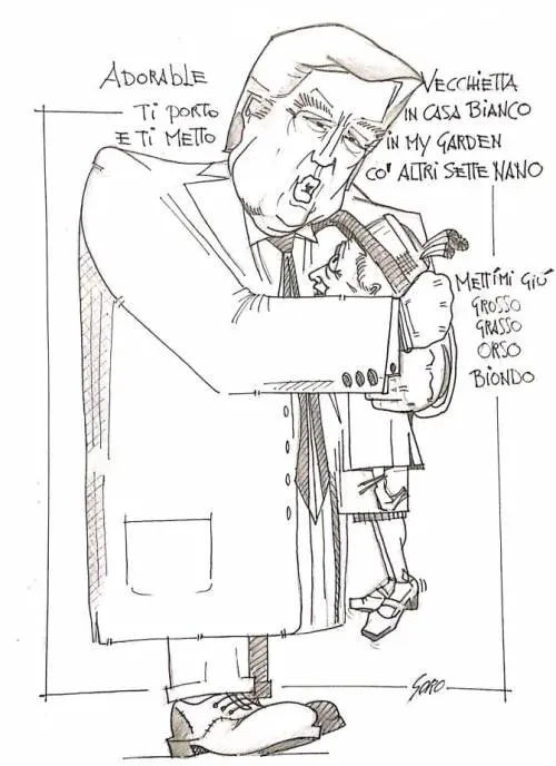 La vignetta del giorno - Trump alla May: "Ti metto nel giardino"