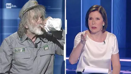 Mauro Corona beve birra a Cartabianca, la Berlinguer si infuria