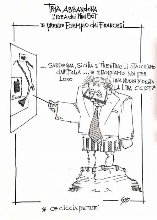 La vignetta del giorno - "Stampiamo lira c'è ciccia per tutti"