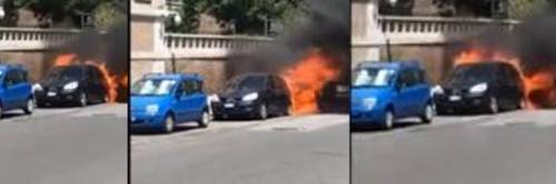 Paura a Roma, sudanese dà fuoco ad auto davanti ambasciata degli Emirati Arabi