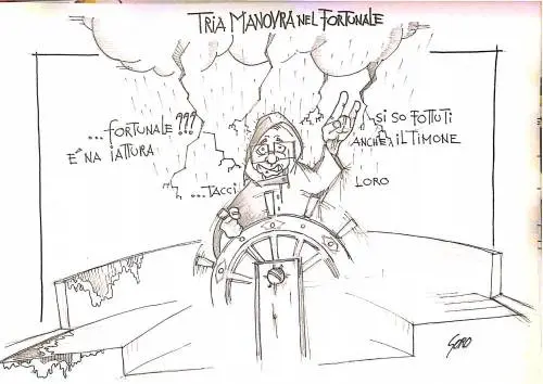 La vignetta del giorno: Tria manovra nel fortunale