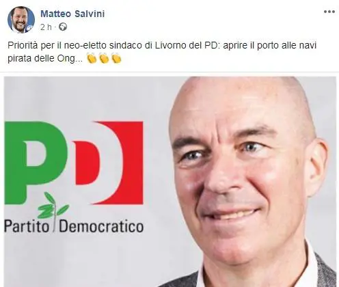 Il sindaco di Livorno: "Porto aperto alla Sea Watch". Salvini lo gela: "Priorità le navi pirata"