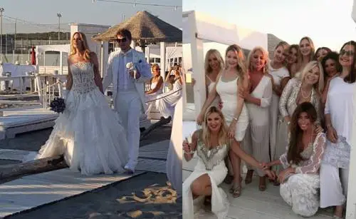 Matrimonio sulla spiaggia per Stefania Orlando, white party e tanti vip