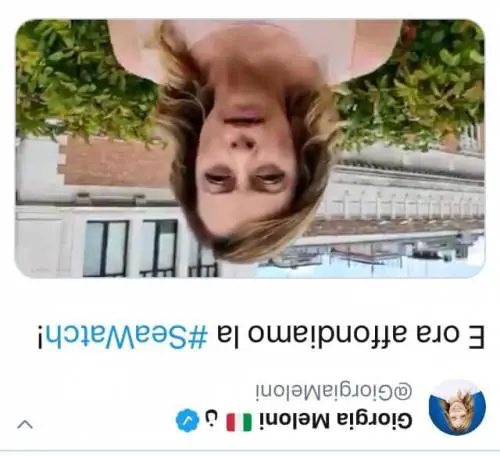 Giorgia Meloni a testa in giù: la foto choc dell'assessore Pd