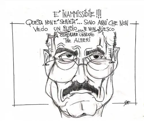 La vignetta del giorno - D'Alema e i rubli dei russi