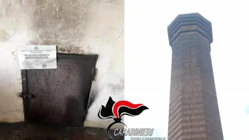 Forno di un pastificio utilizzato come inceneritore per i rifiuti domestici