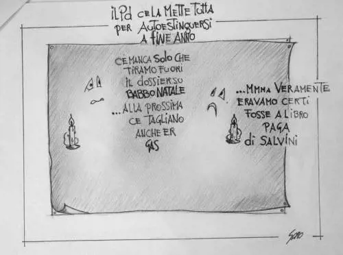 La vignetta del giorno: il Pd ce la mette tutta per autodistruggersi