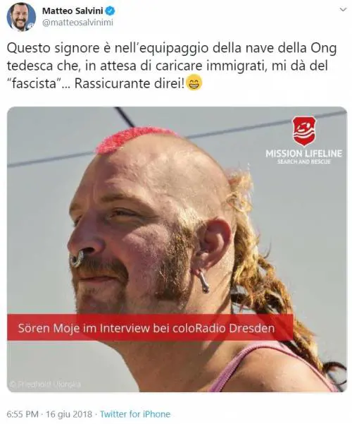 Il tweet incriminato