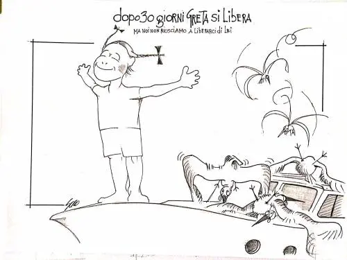 La vignetta del giorno - Dopo 3 giorni Greta si libera