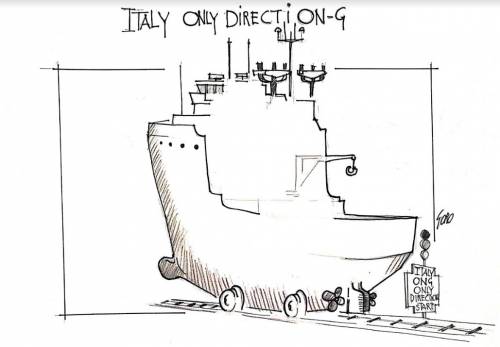 La vignetta del giorno: l'Italia unica direzione per le ong