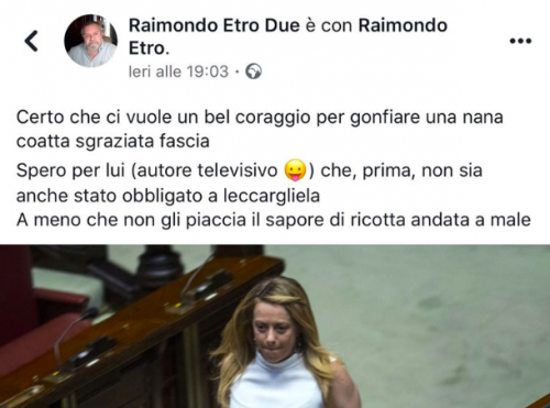 L'ex brigatista offende la Meloni su Facebook. E lei annuncia querela