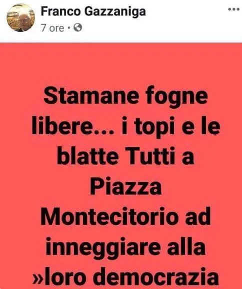 Sindaco di sinistra insulta Lega e Fdi: "Topi e blatte in piazza"