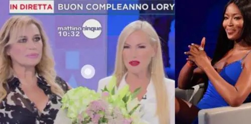 Lory Del Santo tradita da Clapton con Naomi Campbell
