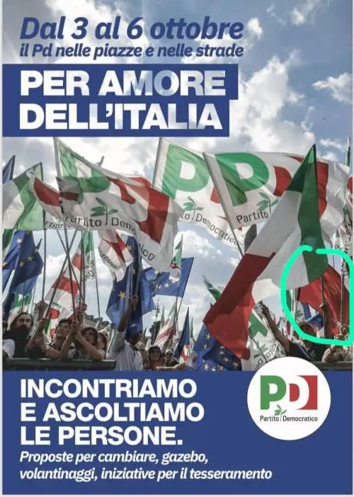 Il Pd "nasconde" la sua bandiera rossa