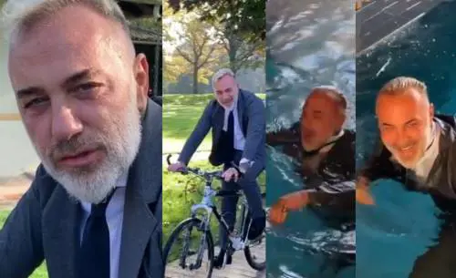 Gianluca Vacchi senza freni in bicicletta: "Tuffarsi nell'ignoto fa sentire liberi"