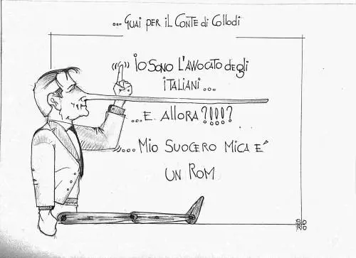 La vignetta del giorno: guai per il Conte di Collodi