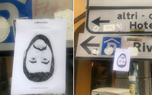 Il volantino choc dei bolognesi rossi: Salvini impiccato a testa in giù