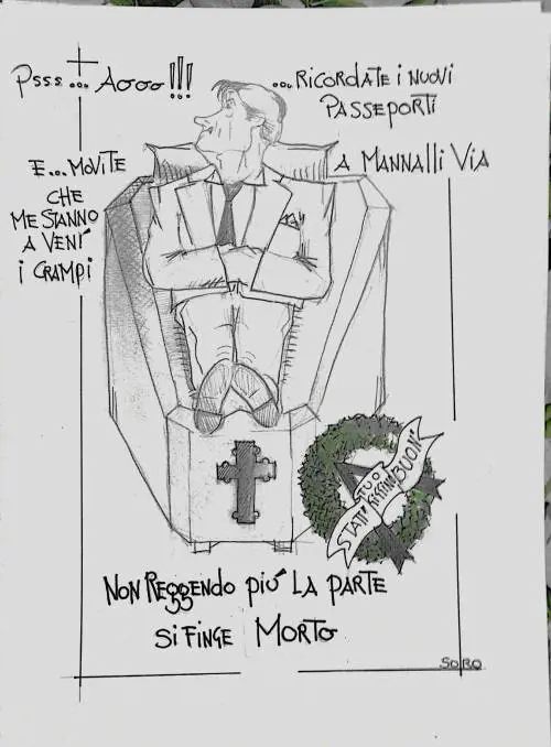 La vignetta del giorno: Conte si finge morto