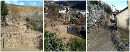 Tonnellate di fango scendono come magma dalla montagna nell'Imperiese
