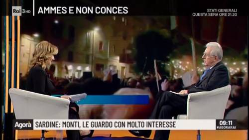 Anche Monti sta con le sardine: "In piazza con loro? Perché no"